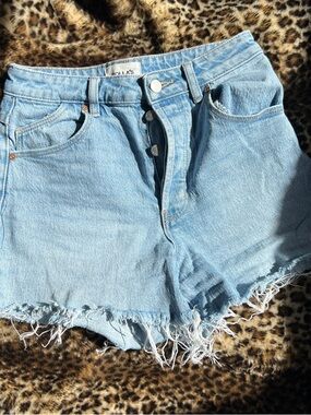 ROLLA'S Size 25” Light wash high waist distressed denim cutoff shorts 90s grunge